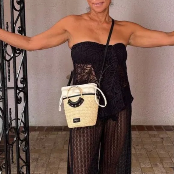 Claudie Pierlot Accessories Small Woven Basket Bag With Ring and crossbody strap - Picture 7 of 15